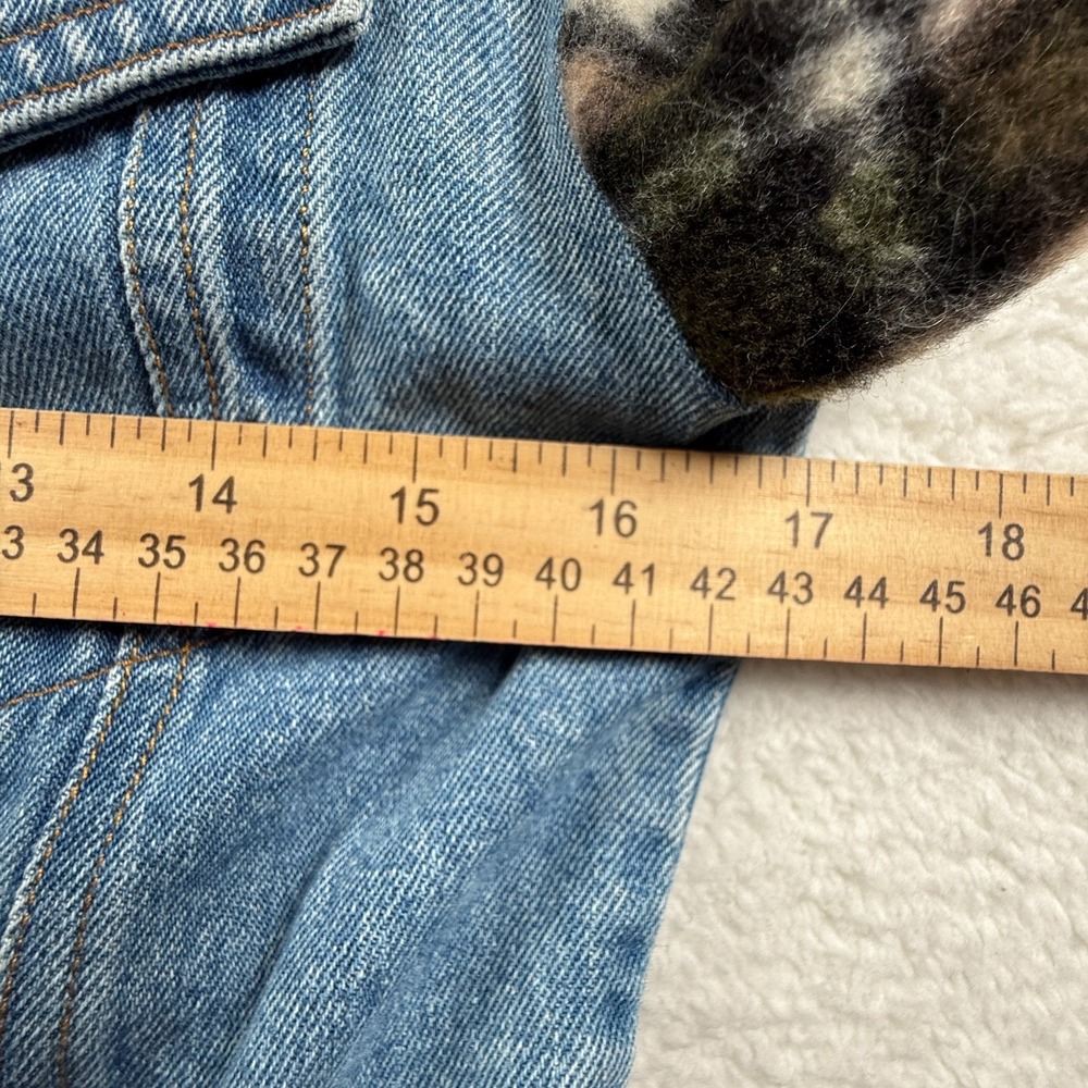 Vintage Havana Denim and Plaid Jacket‎ Womens Medium Blue Denim Button Front - Picture 5 of 6
